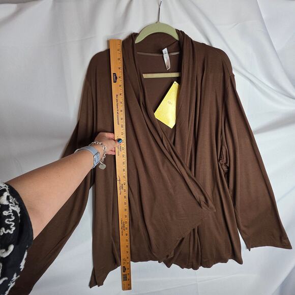 Natori 2X by Cruz wear NWT Brown open cardigan soft flowy Fall Office minimalist - Picture 5 of 15